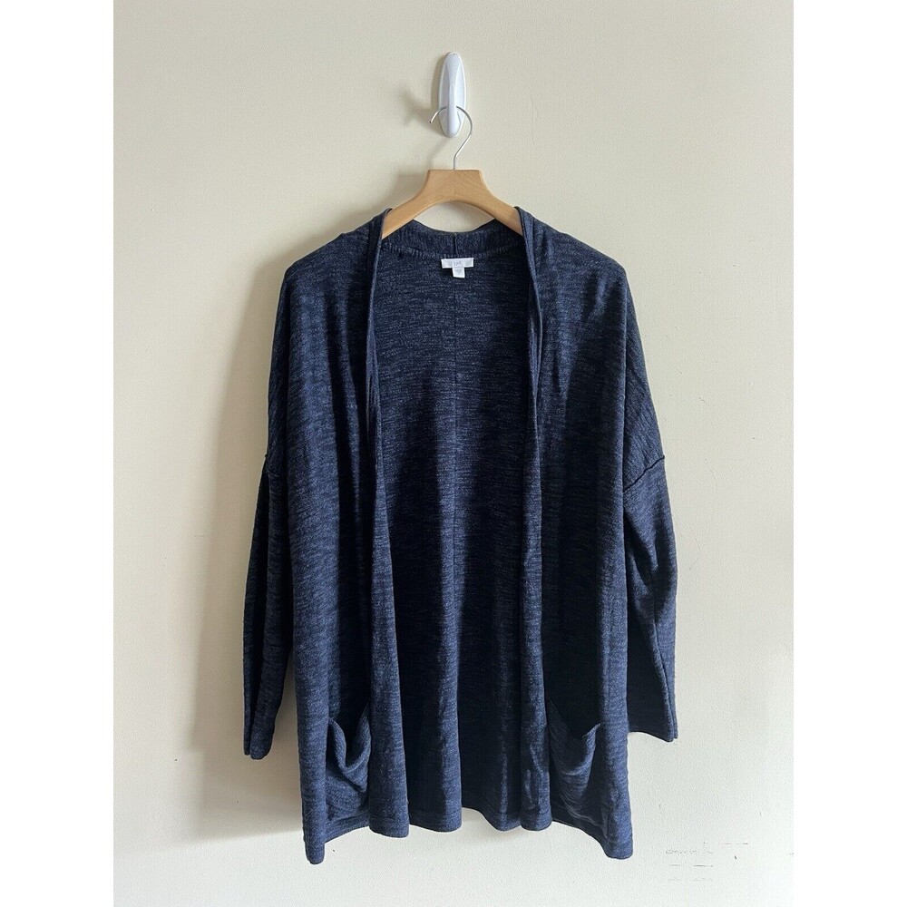 J. Jill Heathered Navy Blue Open Front Cardigan Sweater Women’s Size‎ Large